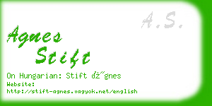 agnes stift business card